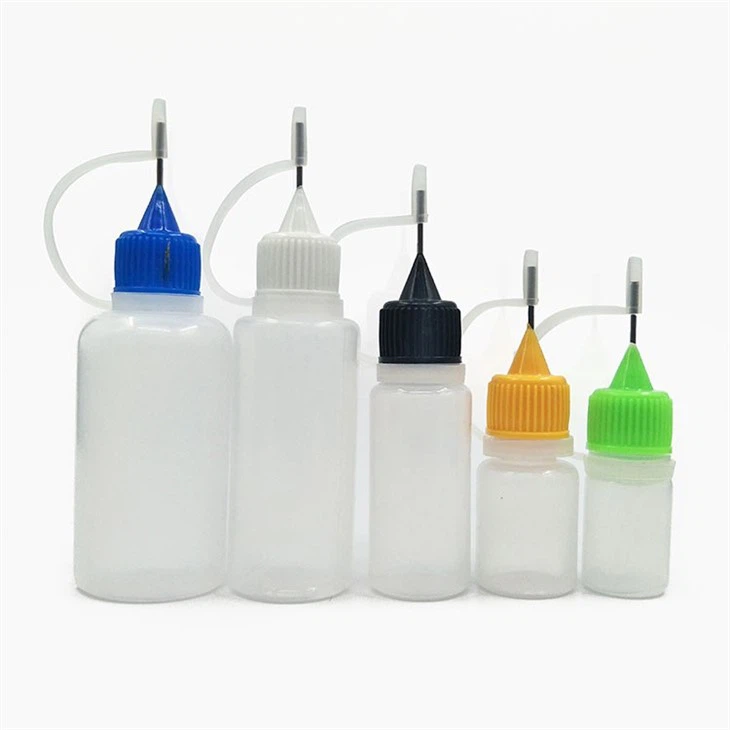 Flixkun likwidu artab tal-plastik PE 10ml 30ml 50ml 100ml bil-ponot tal-labra