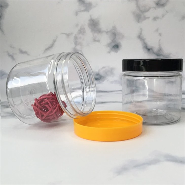 NH H Clean Plastic 8 Oz Cosmetic Jars Lids
