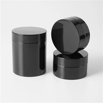 PET Matte Black Plastic Jar For Face Cream