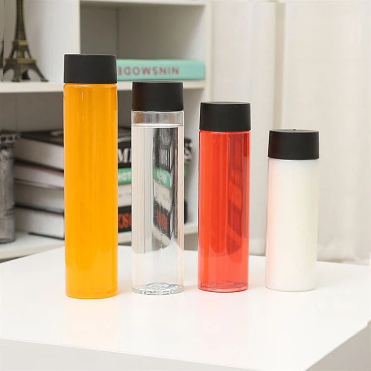 Plastic Juice Bottle Cylinder Empty Beverage Bottle With Screw Lid