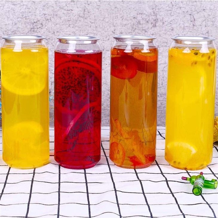 Plastic Empty Clear Cans With Alumium Lid